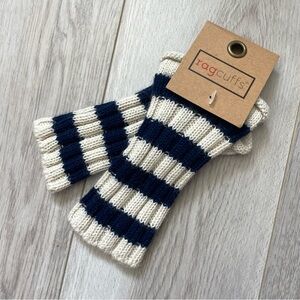 Ragcuffs Wrist Warmers NWT striped knit womens Cream Navy (one size) boho cozy